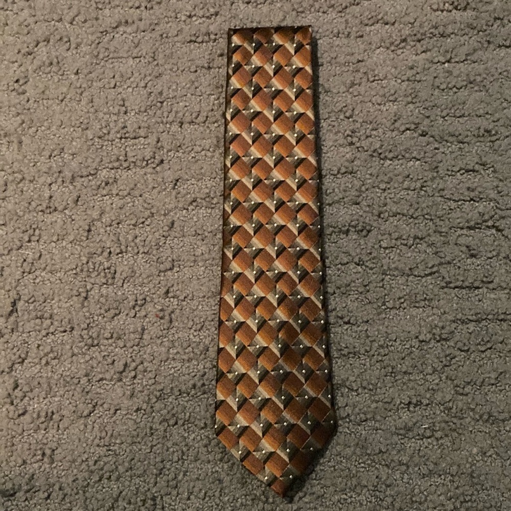 Arrow Brown and Orange Geometric Tie